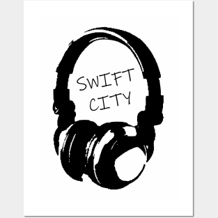 Swift City Headphones Posters and Art